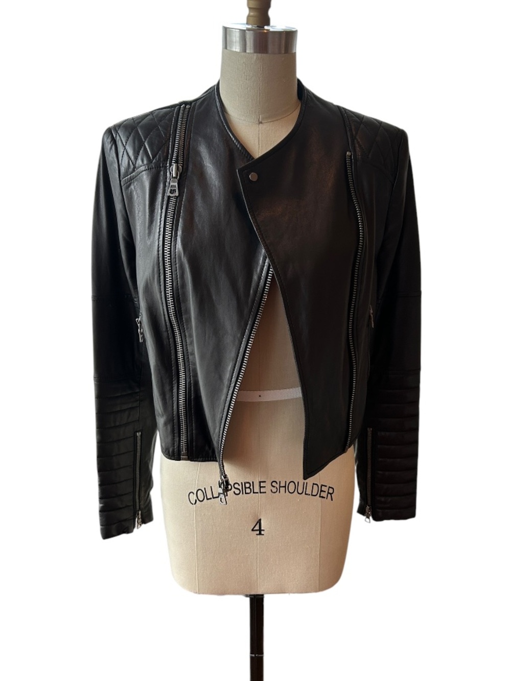 Alice + Olivia Gamma leather biker jacket